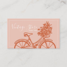 Vintage Terracotta Bicicleta Flores Pastel Retro