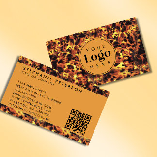 Cartão De Visita Vintage Tortoise Shell de Logotipo Personalizado d