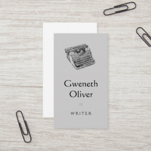 Cartão De Visita Vintage Underwood - Máquina de escrever em relevo