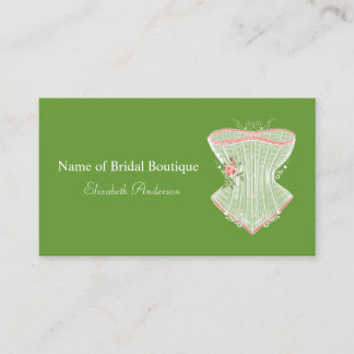 Cartão De Visita Vintage Victorian Rosa Corset Bridal Boutique