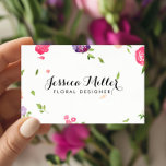 Cartão De Visita Vintage Watercolor Florals Artesanato Designer II<br><div class="desc">Uma ilustração floral de cor d'água delicada e colorida é combinada com seu nome ou nome comercial em um tratamento de tipo elegante para um design de cartão de visita único. A expressão artística é excelente para artesãos, designers florais, compras elegantes, artistas e muito mais. Esta design faz parte de...</div>