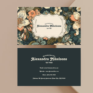 Cartão De Visita Vintage Watercolor Flowers Professional