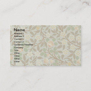 Cartão De Visita Vintage William Morris Clover Floral Design