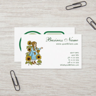 Cartão De Visita Vintage Wizard de Oz Fairy Tale Dorothy Sunflower