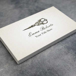 Cartão De Visita Vintagem Antiquada do Cabelo de Tesoura