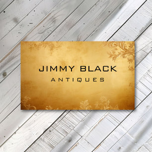 Cartão De Visita Vintagem Minimalista Simples Dourada