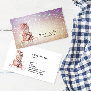 Cartão De Visita Vintagem russa da padaria do Cupcake Cakes & Sweet