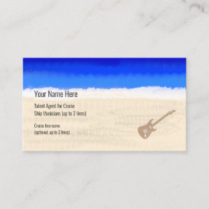 Cartão De Visita Violão de Bass Musical de Navio Cruise na Praia