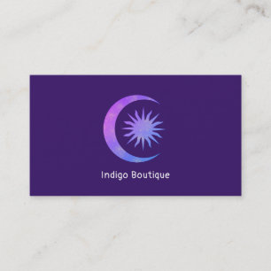 Cartão De Visita Violeta Índigo Roxo Lua & Sol Zen