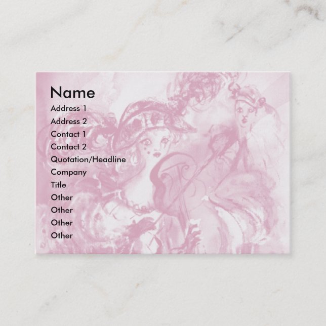 Cartão De Visita VIOLINISTA ARLECCHINA, Violino, Música, Artista de (Frente)