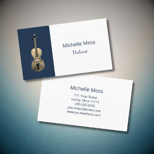 Cartão De Visita Violinista Clássico Elegante