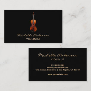 Cartão De Visita Violinista Profissional Violino musical Dourado Pr