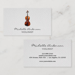 Cartão De Visita Violinista Profissional Violino musical Preto Bran