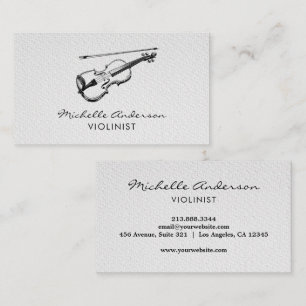Cartão De Visita Violinista Profissional Violino musical Preto Bran