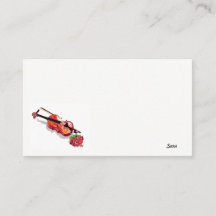 Cartão de visita / Violino com Rosa