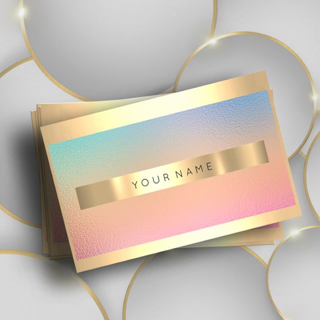 Cartão De Visita VIP de Luxo de Ombre Metálico de Quadro Dourado Ch (Champaign Gold Frame Metallic Ombre Luxury VIP Business Card)