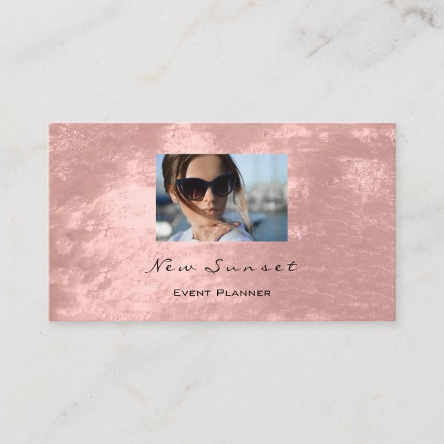 Cartão De Visita VIP de Shimmering de Rosa do Planejador de Eventos (Frente)