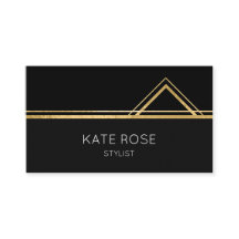 Vip geométrico preto-branco com Ouro de vidro míni