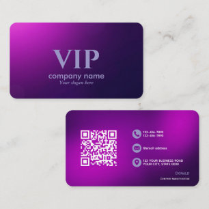 Cartão De Visita VIP roxo profundo - Totalmente personalizável e el