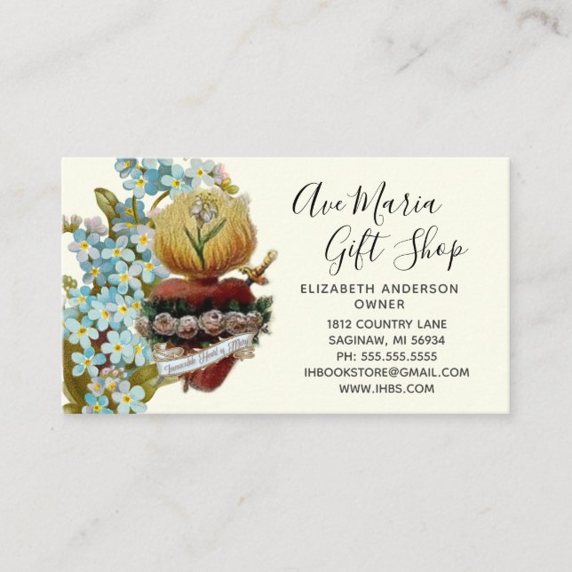 Cartão De Visita Virgem Católica Mary Negócios Cristãos Religiosos (Frente)