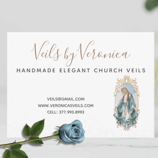 Cartão De Visita Virgem Católica Mary Negócios Cristãos Religiosos (Criador carregado)