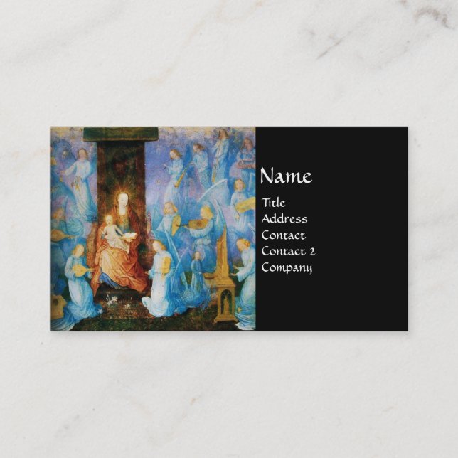 Cartão De Visita VIRGEM COM FILHO - CONCERTO DE ÂNGULOS AZUIS - Pre (Frente)
