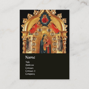 CARTÃO DE VISITA VIRGEM COM ÍCONE DE ARTE SACRADO DOURADO PARA CRIA