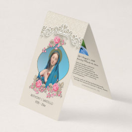 Cartão De Visita Virgem Funerária Católica Mary Prayer Santa Card
