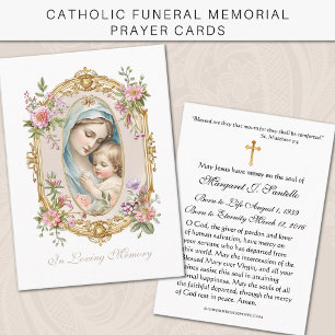 Cartão De Visita Virgem Maria Memorial Funeral Católico Santa Carte