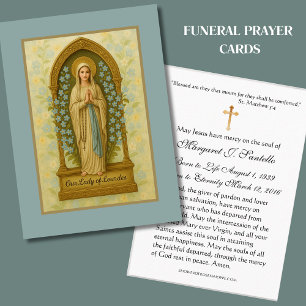 Cartão De Visita Virgem Maria Memorial Funeral Católico Santa Carte
