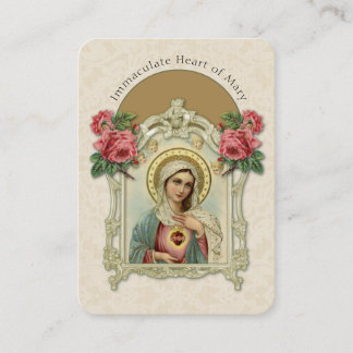 Cartão De Visita Virgem Religiosa Mary Vintage Rosa Prayer