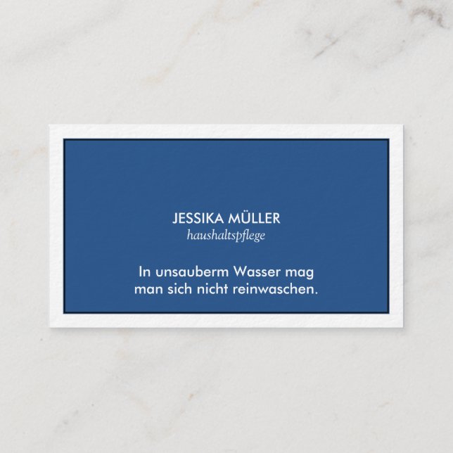 Cartão De Visita Visitenkarte sauber (Verso)