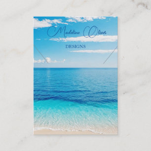 Cartão De Visita Visor de Colar de Cena Azul do Oceano