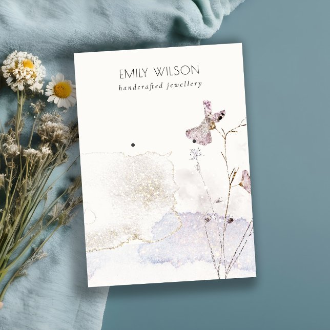 Cartão De Visita Visor de Estampagem das Flores Presas de Brilho (Criador carregado)