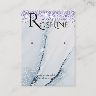 Cartão De Visita Visor de logotipo com brilho azul-aquarela azul