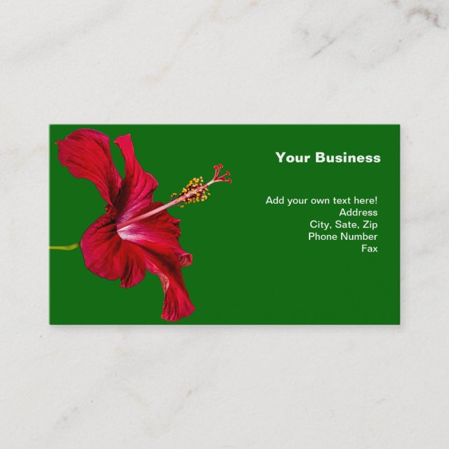Cartão De Visita Vista do Lado do Flor Red Hibiscus (Frente)