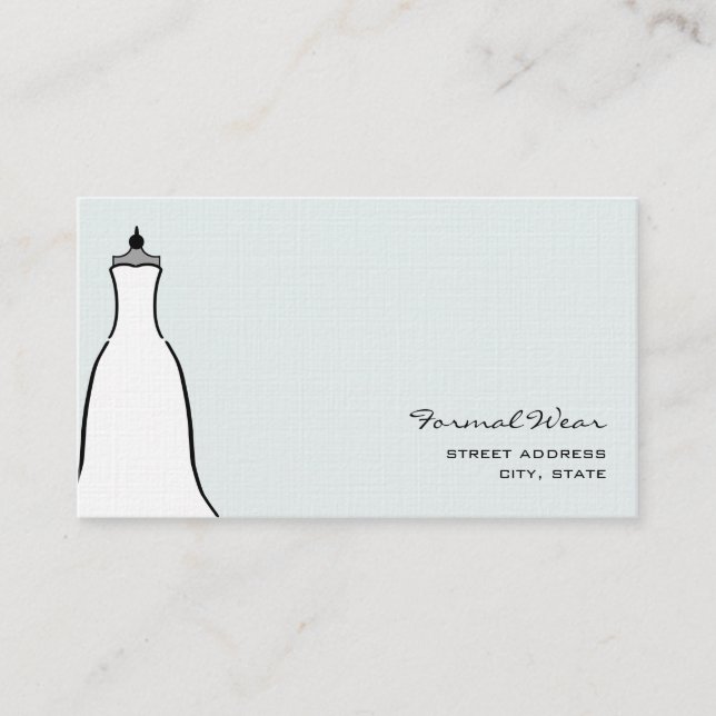 Cartão De Visita Visto formal Boutique - Um vestido de casamento (Frente)