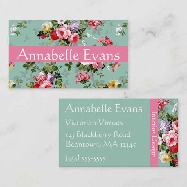 Cartão De Visita Vitoriano Virtues Cuatro (Frente/Verso)