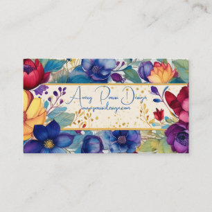 Cartão De Visita Vivid Vintage Standard Watercolor Floral