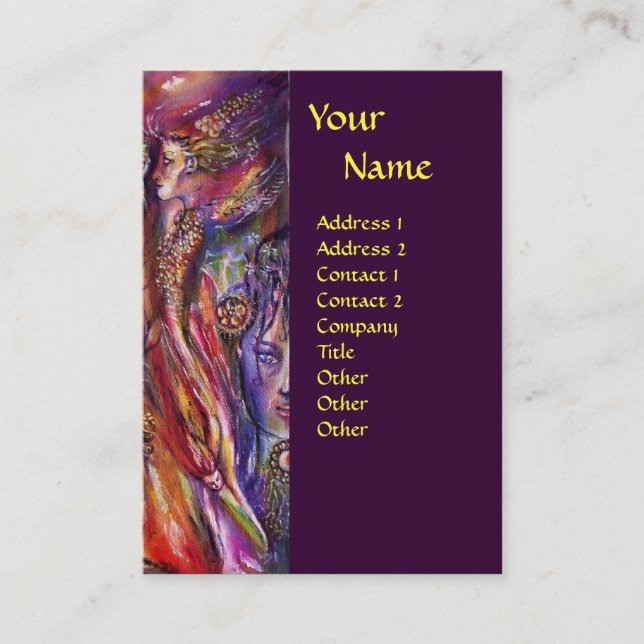 Cartão De Visita VIVIEN E MERLIN Pink Blue Purple Fantasy (Frente)