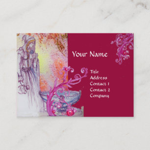 Cartão De Visita VIVIVIEN MONOGRAMA vermelho rosa púrpura branco