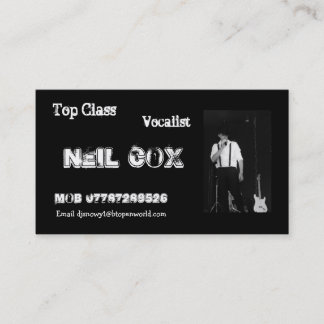Cartão De Visita Vocalista Neil Cox