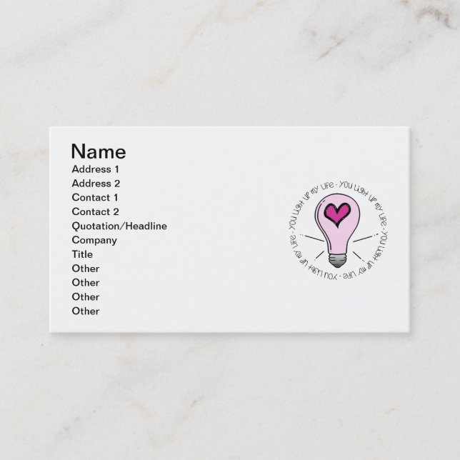 Cartão De Visita Você Acende Minha Vida (Frente)