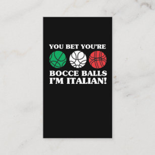 Cartão De Visita Você aposta suas bolas de Bocce - eu sou italiano