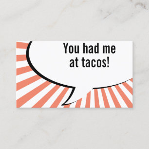 Cartão De Visita você me pegou nos tacos