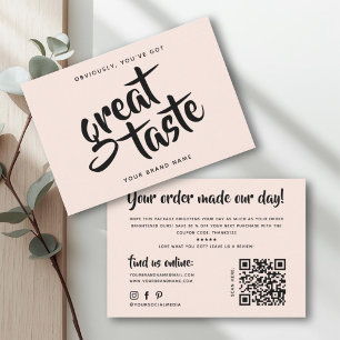 Cartão De Visita Você tem um ótimo gosto qr code obrigado