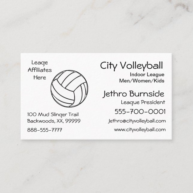 Cartão De Visita Voleibol (Frente)