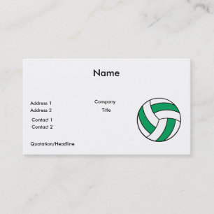 Cartão De Visita voleibol verde e branco