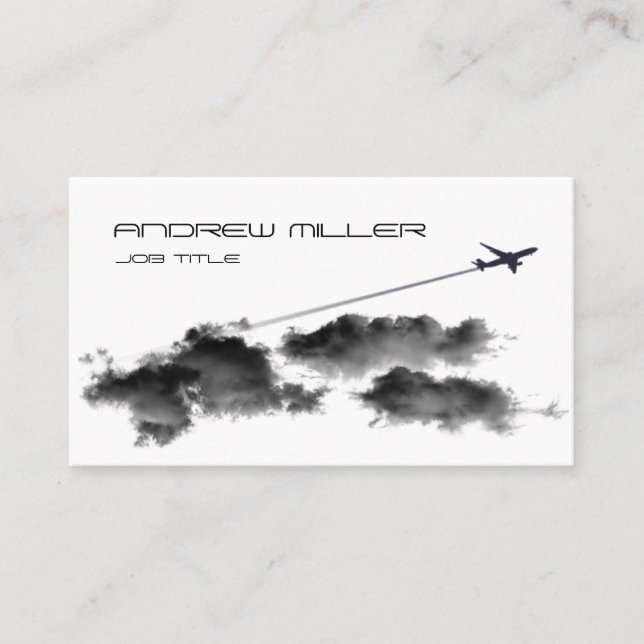 Cartão De Visita Voo afastado/avião do jato/agente de viagens (Frente)