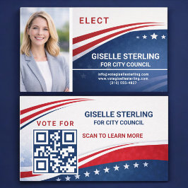Cartão De Visita Voter Election Campaign Photo QR Code